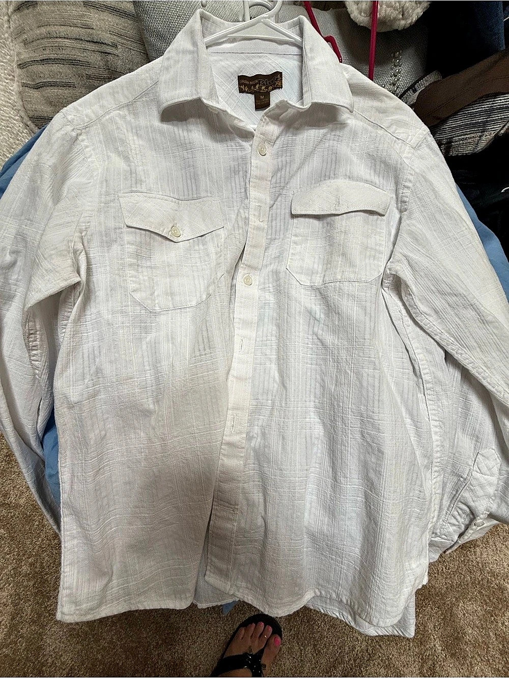 Monte Carlo Blu Men's Cotton Button Down Shirt Size Medium